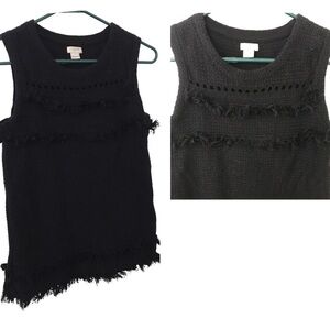 J. Crew 100% cotton black knit sleeveless top size small